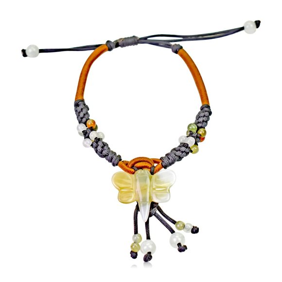 Beautiful and Elegant Dragonfly Handmade Jade Bracelet - Picture 2 of 5